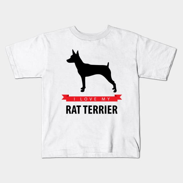 I Love My Rat Terrier Kids T-Shirt by millersye